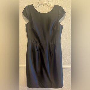 J Crew black silk cap sleeved perfect little black dress size 10